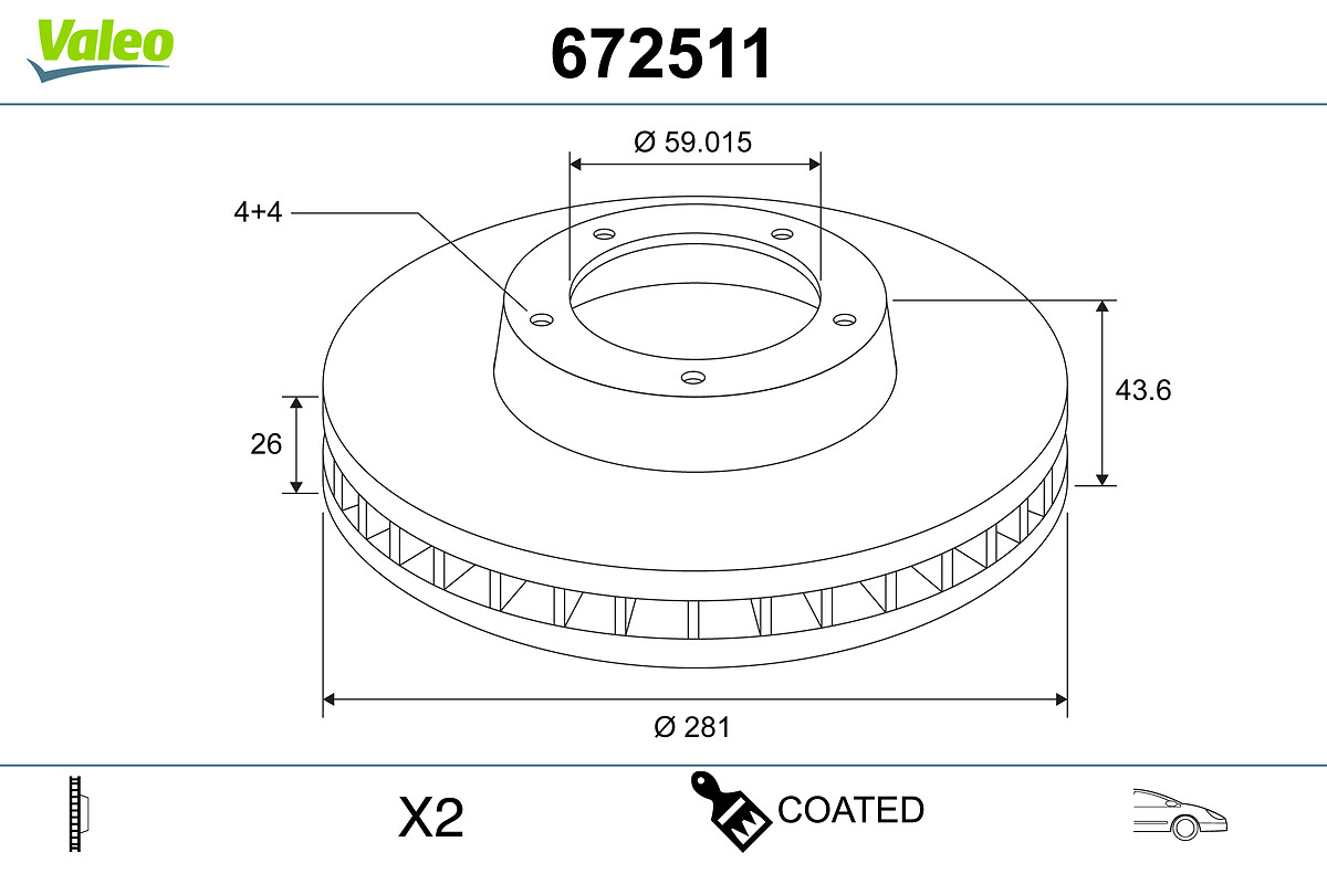 Disc frana VALEO 672511